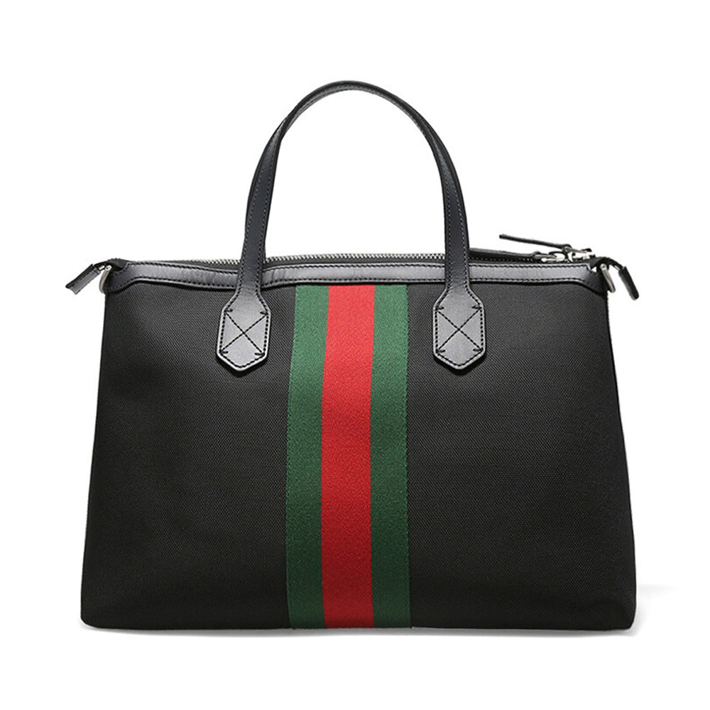 Black Web Stripe Tote Shoulder