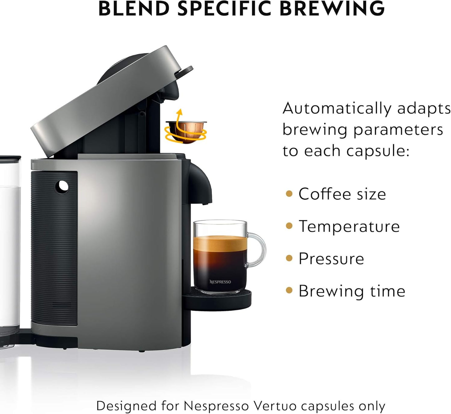 Nespresso Vertuo Plus Coffee and Espresso Machine by De'Longhi with Aeroccino