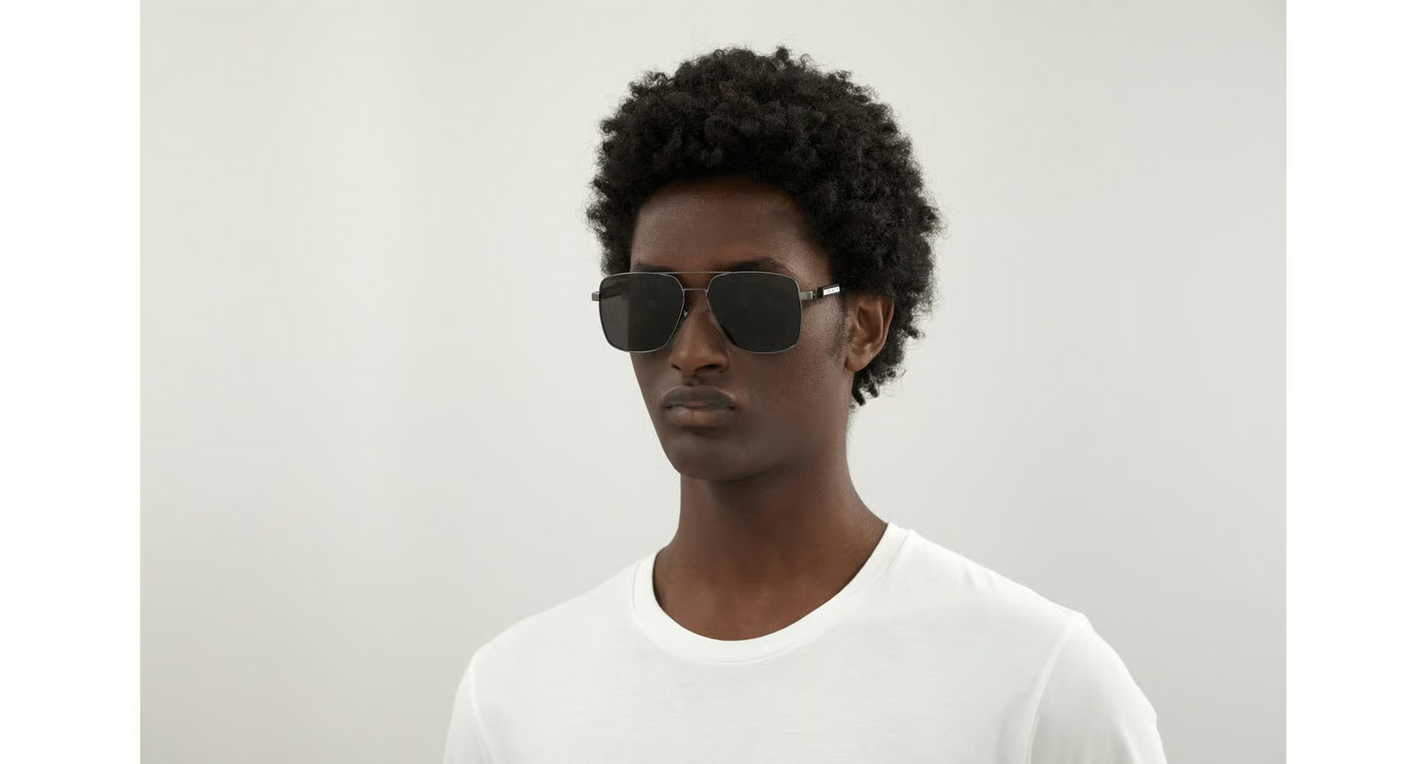 Men's Shiny Gun Metal Navigator Sunglasses