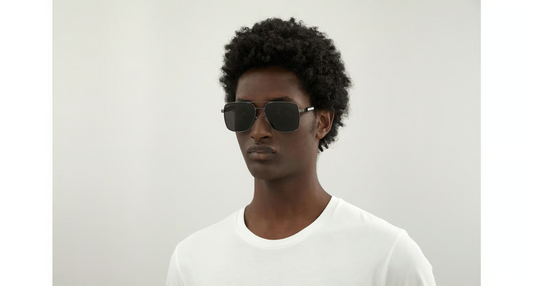 Men's Shiny Gun Metal Navigator Sunglasses