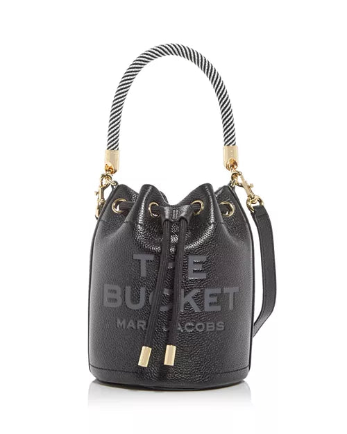 Small Jacquard Tote (Warm Sand) & Leather Bucket (Black) Duo