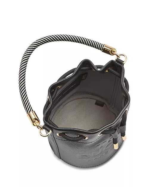 Small Jacquard Tote (Warm Sand) & Leather Bucket (Black) Duo
