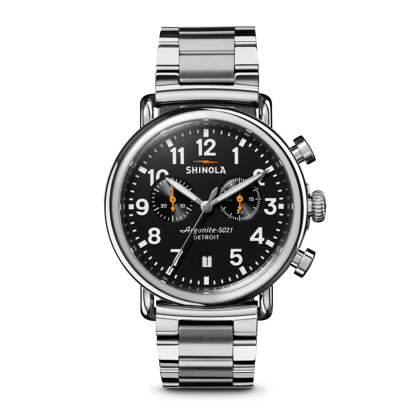Unisex Runwell Chrono Silver-Tone Stainless Steel Watch 41mm