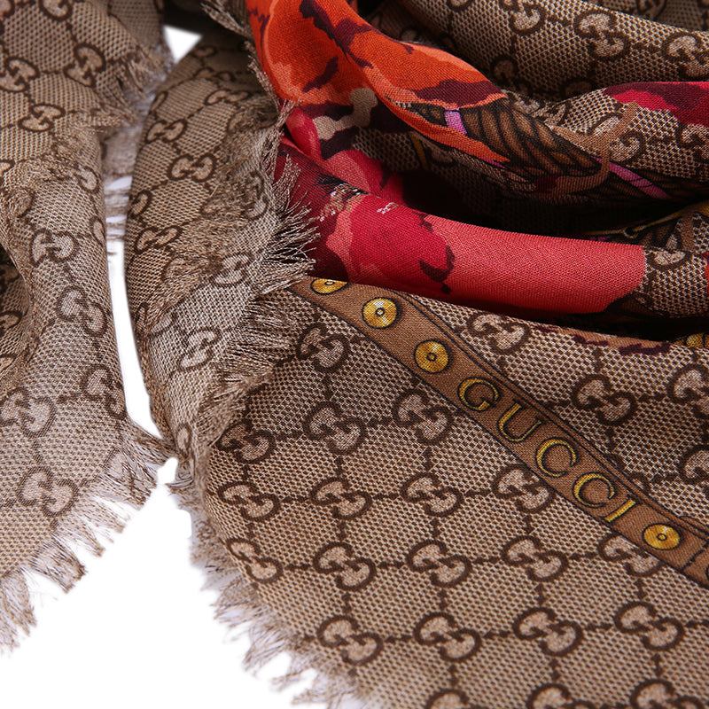 Wool Monogram Oversized Panshie Shawl