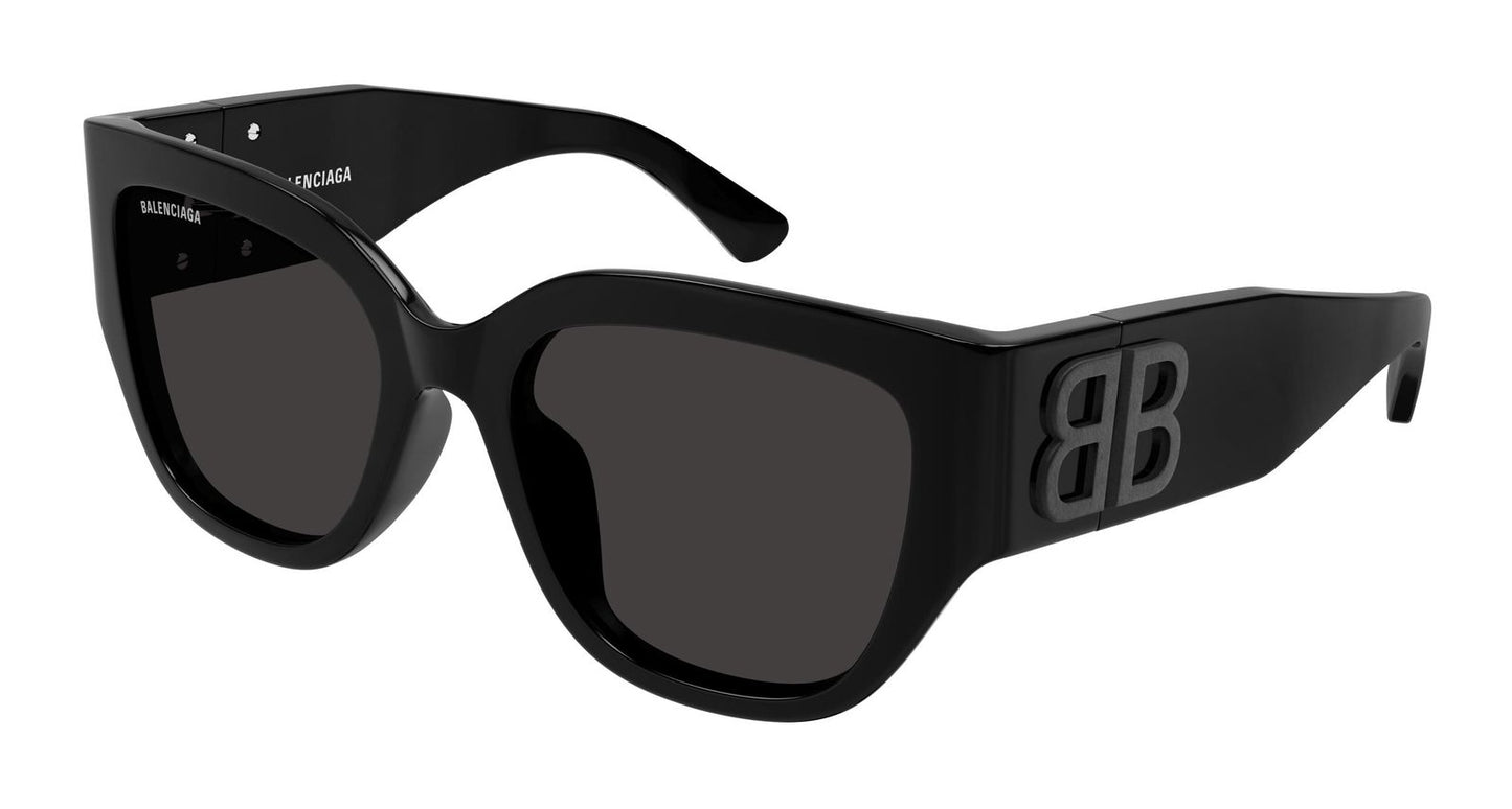 Women's Shiny Solid Black Rectangular Sunglasses