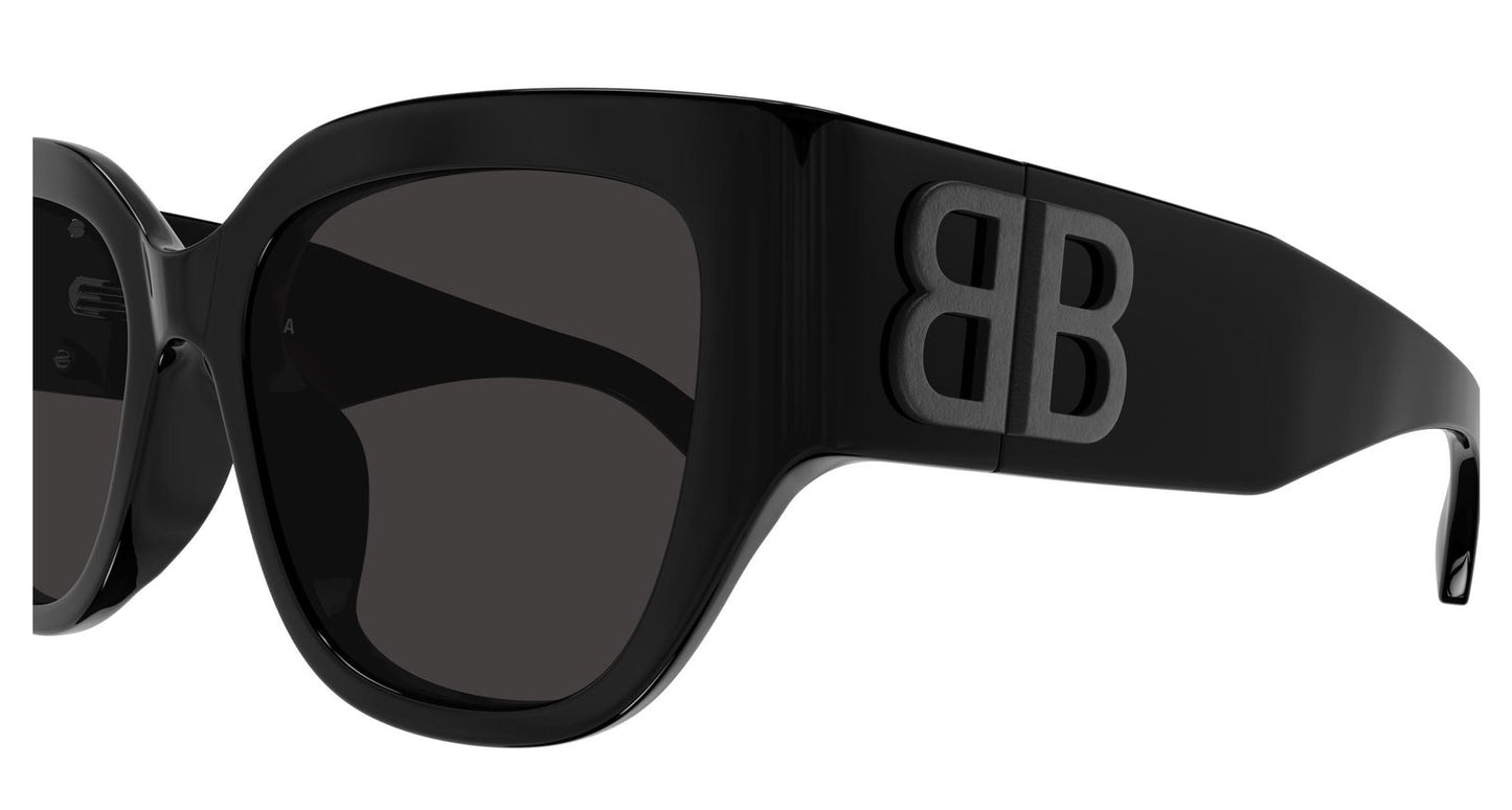 Women's Shiny Solid Black Rectangular Sunglasses