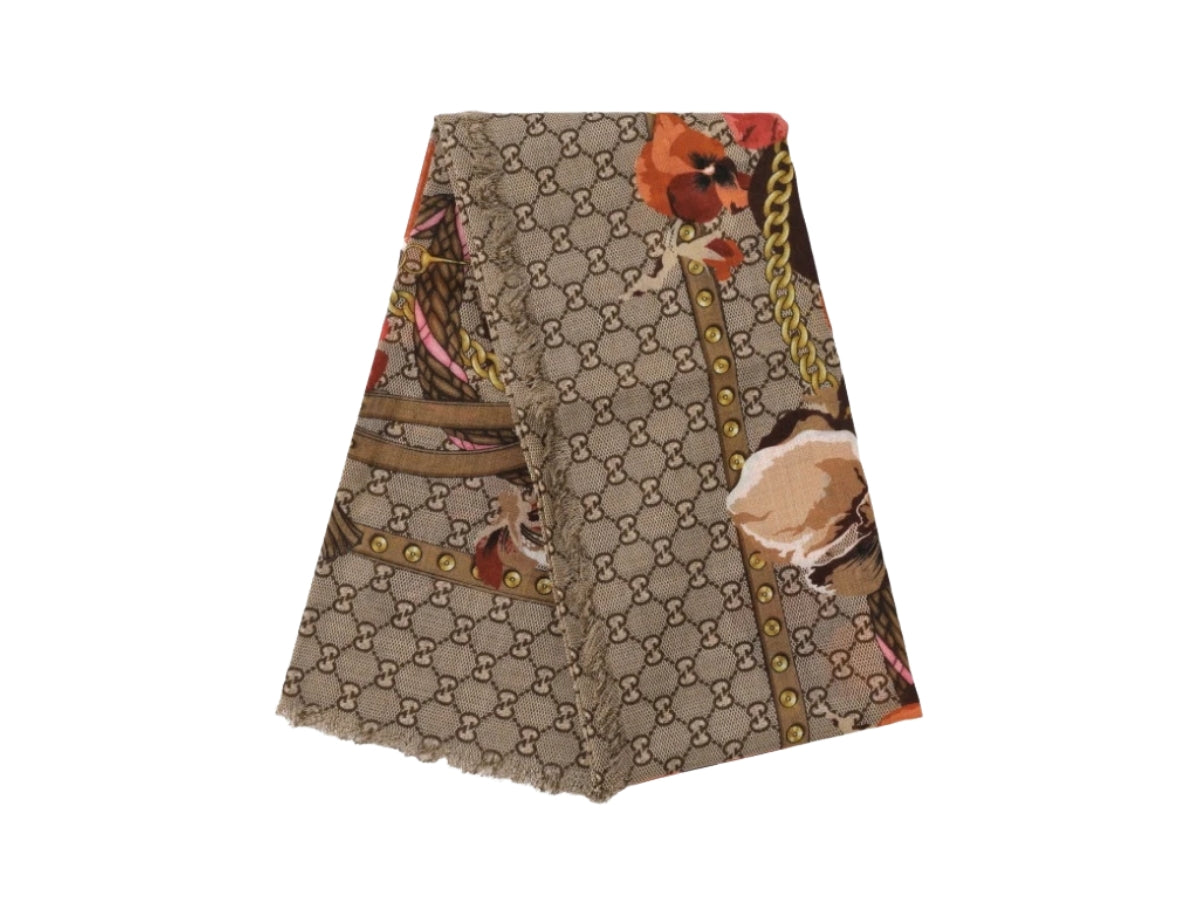 Wool Monogram Oversized Panshie Shawl