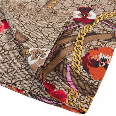 Wool Monogram Oversized Panshie Shawl