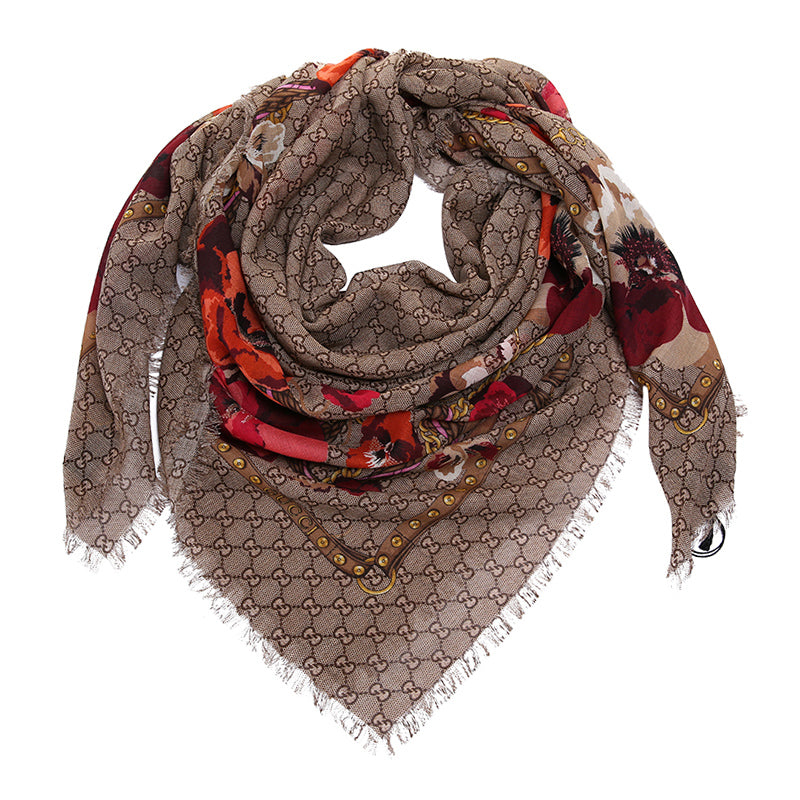 Wool Monogram Oversized Panshie Shawl