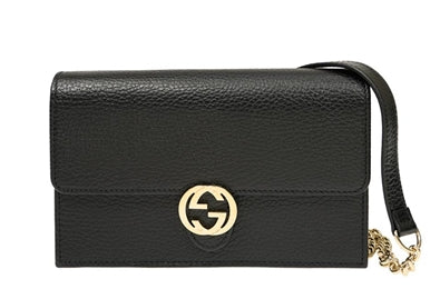 Interlocking Pebbled Leather Crossbody