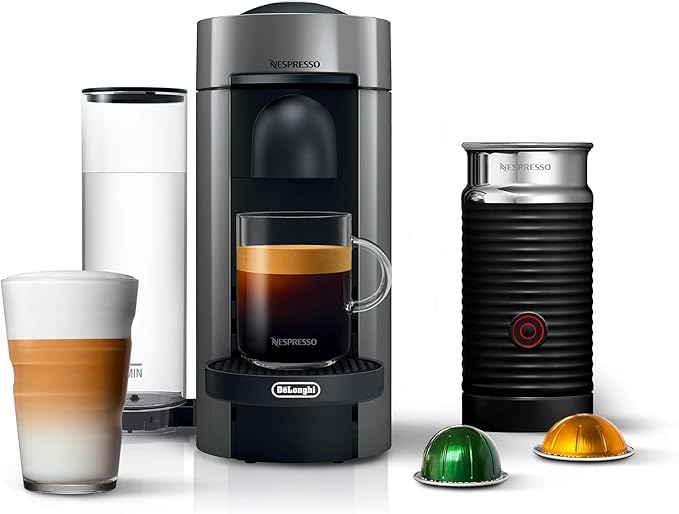 Nespresso Vertuo Plus Coffee and Espresso Machine by De'Longhi with Aeroccino