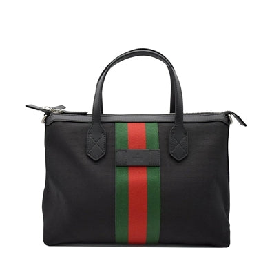 Black Web Stripe Tote Shoulder