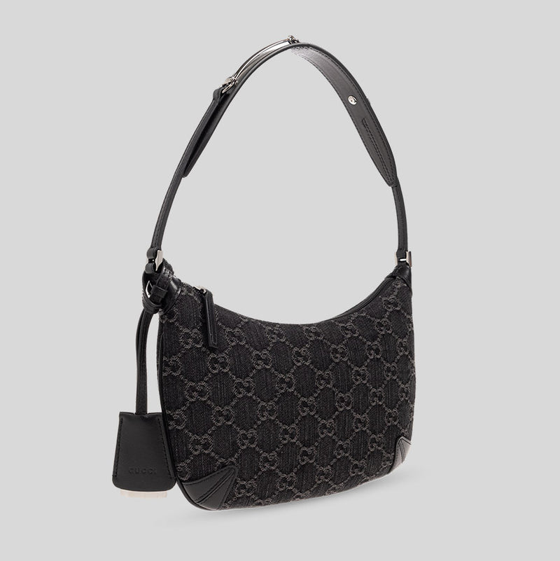 Horsebit Slim Small Denim Shoulder Bag