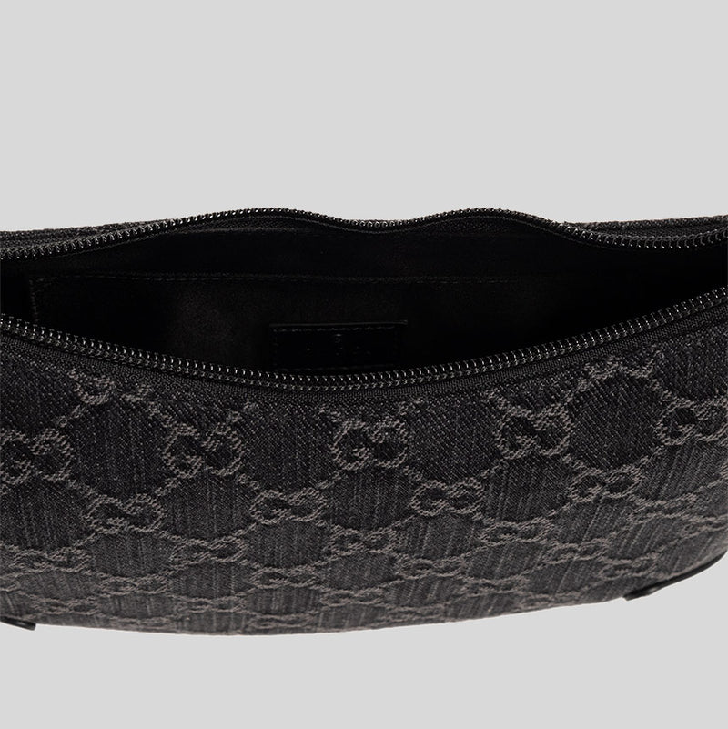 Horsebit Slim Small Denim Shoulder Bag