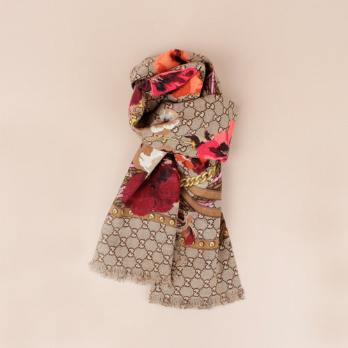 Wool Monogram Oversized Panshie Shawl