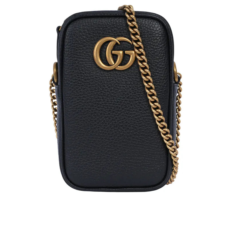 GG Marmont Mini Leather Phone Chain Crossbody Bag