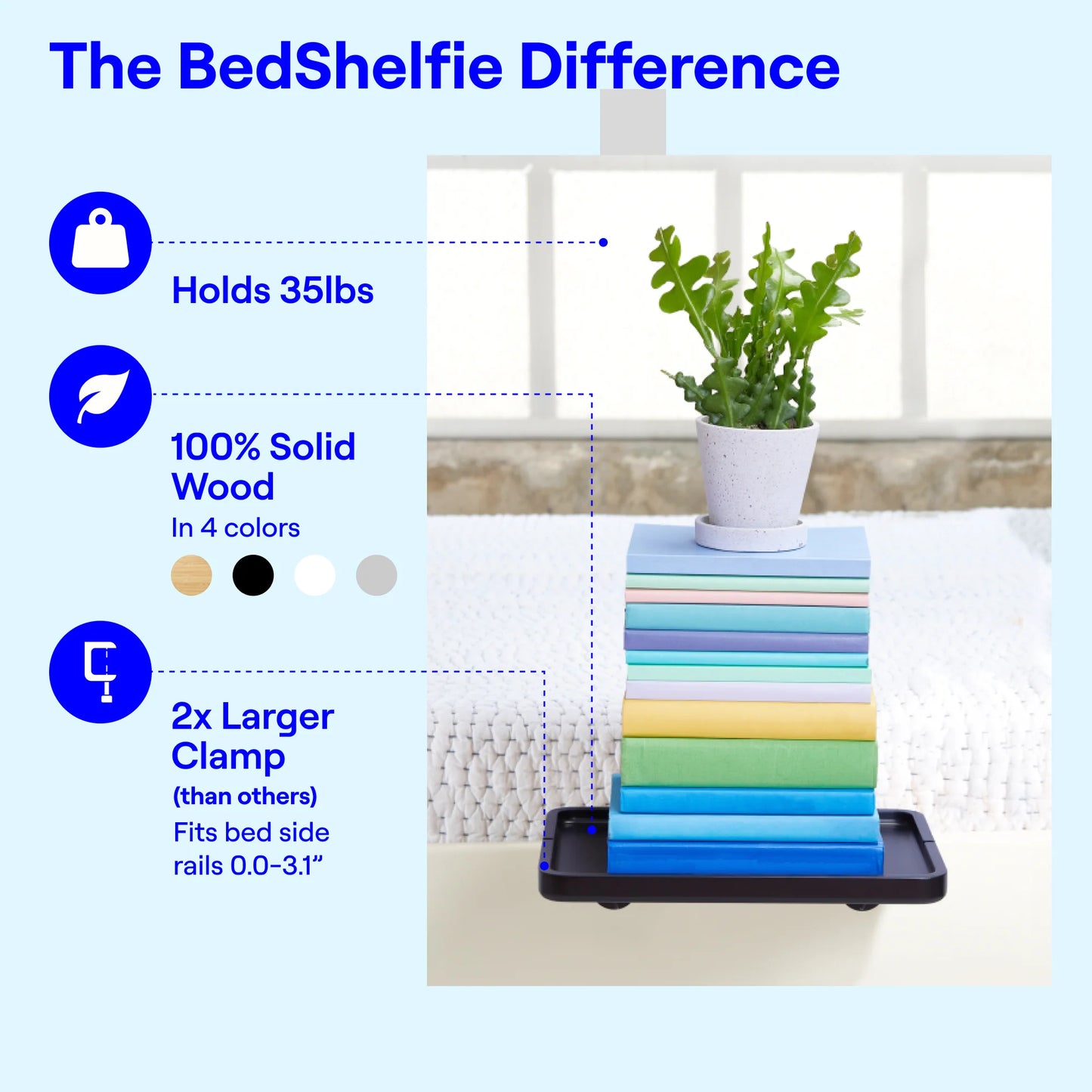 minimalist bedside shelf