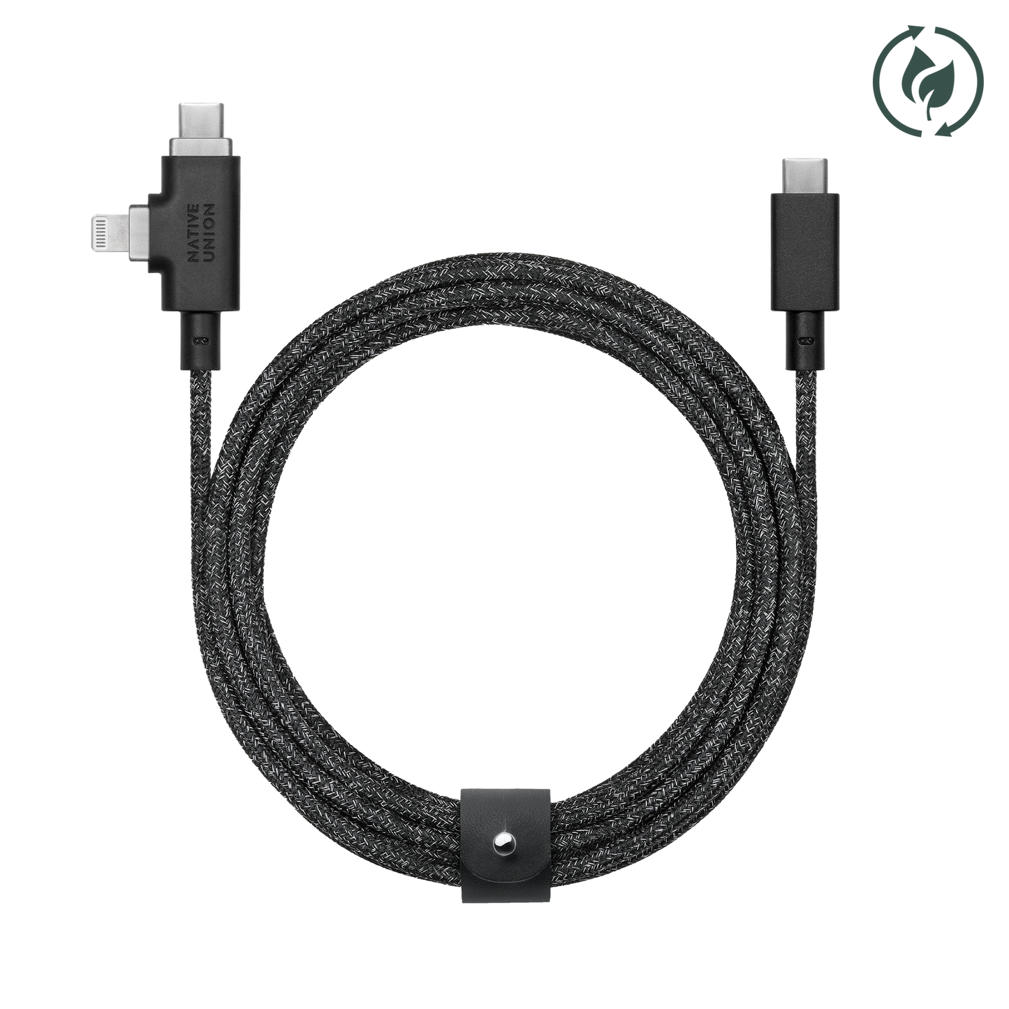 8ft Belt Cable Duo Pro USB-C to Lightning & USB-C