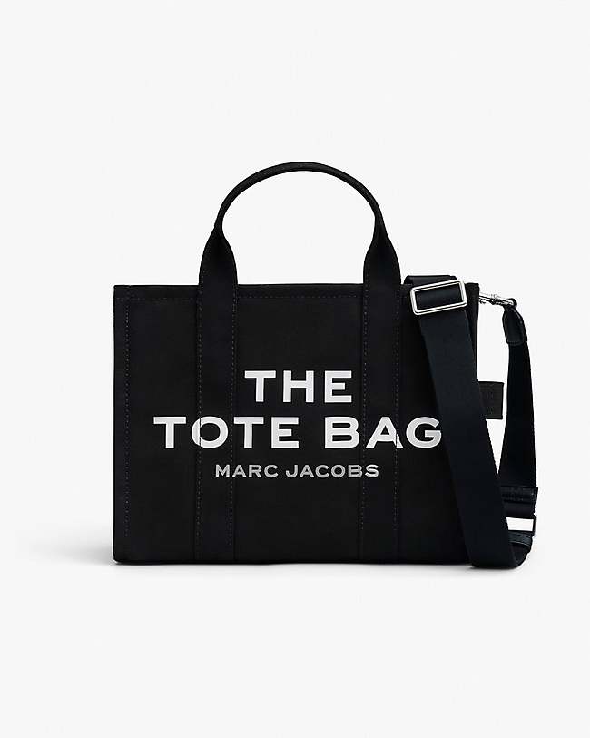 The Medium Canvas Tote (Black) with Two Interchangeable Straps