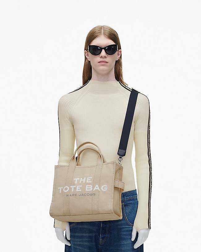 The Medium Canvas Tote (Beige) with Two Interchangeable Straps