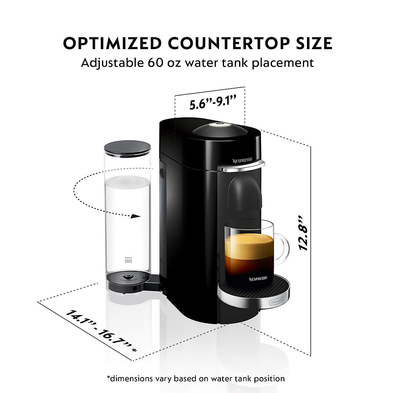 Nespresso Vertuo Plus Deluxe Coffee and Espresso Machine by De'Longhi