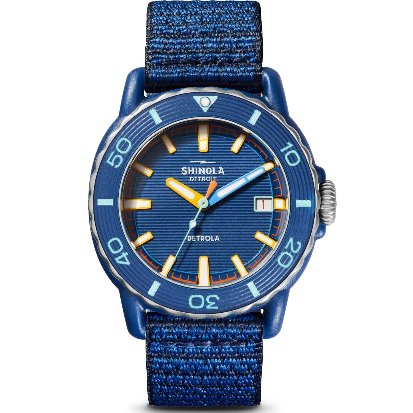 Unisex Sea Creatures Detrola Sea Blue Woven Strap Watch