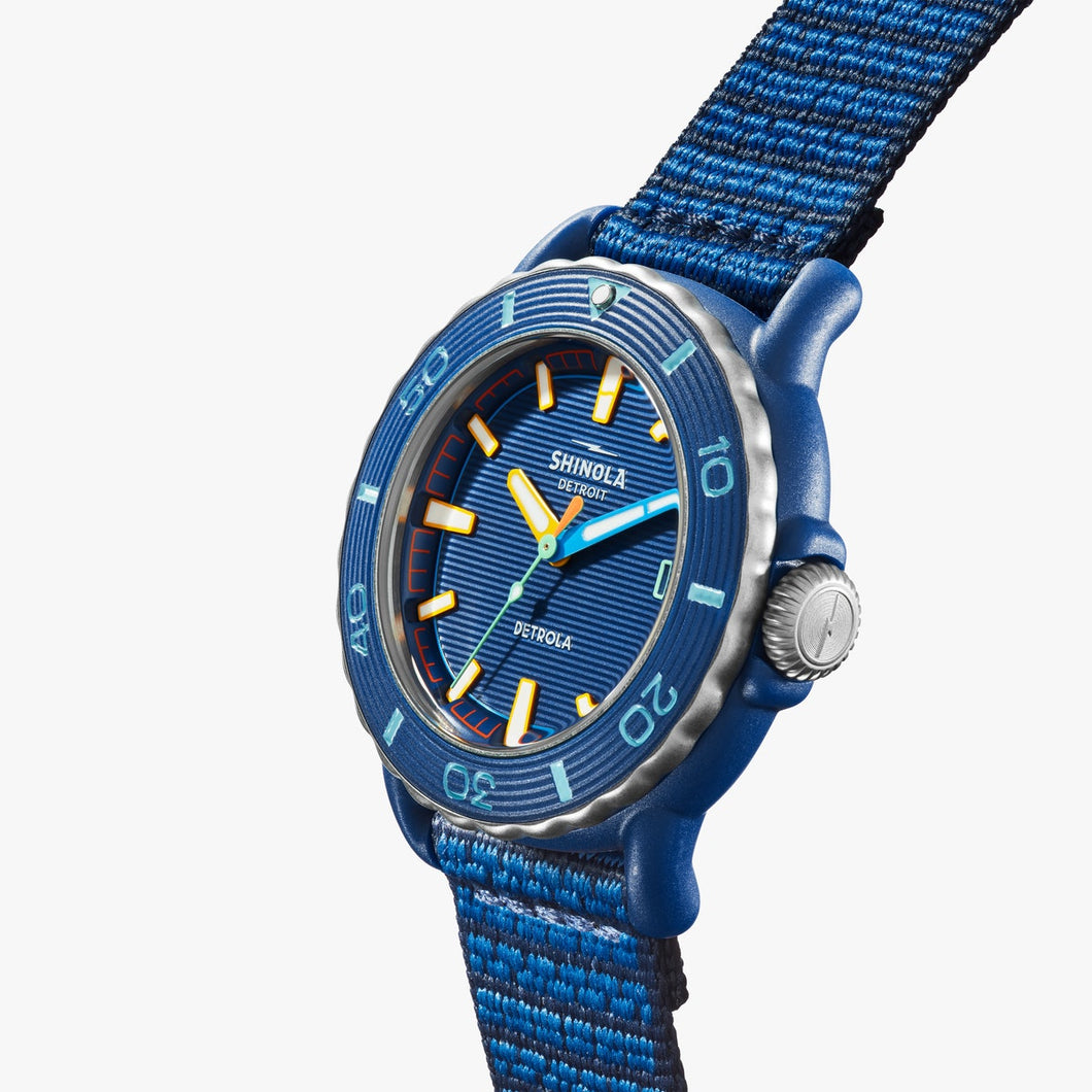 Unisex Sea Creatures Detrola Sea Blue Woven Strap Watch