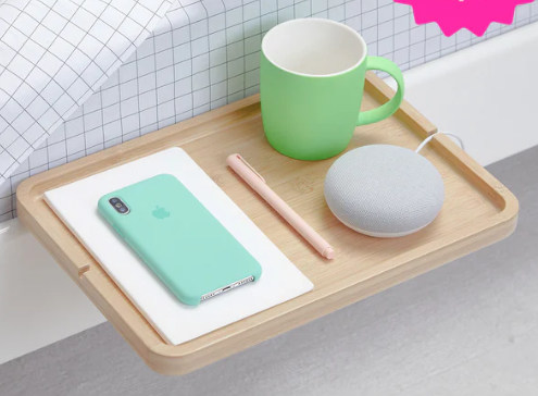 minimalist bedside shelf