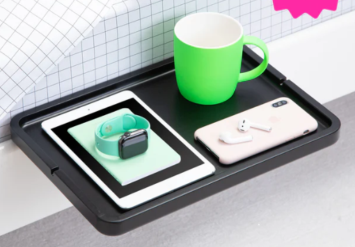 minimalist bedside shelf