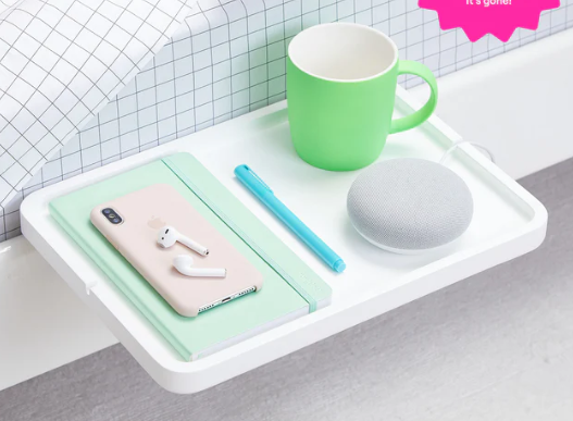 minimalist bedside shelf