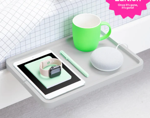 minimalist bedside shelf