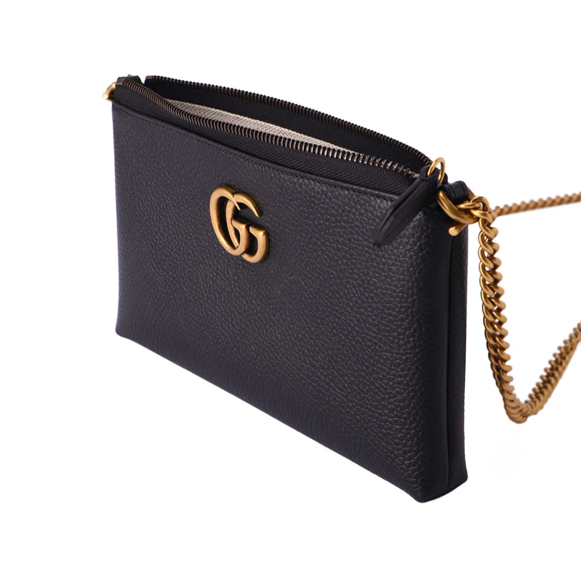 GG Marmont Leather Chain Clutch Bag