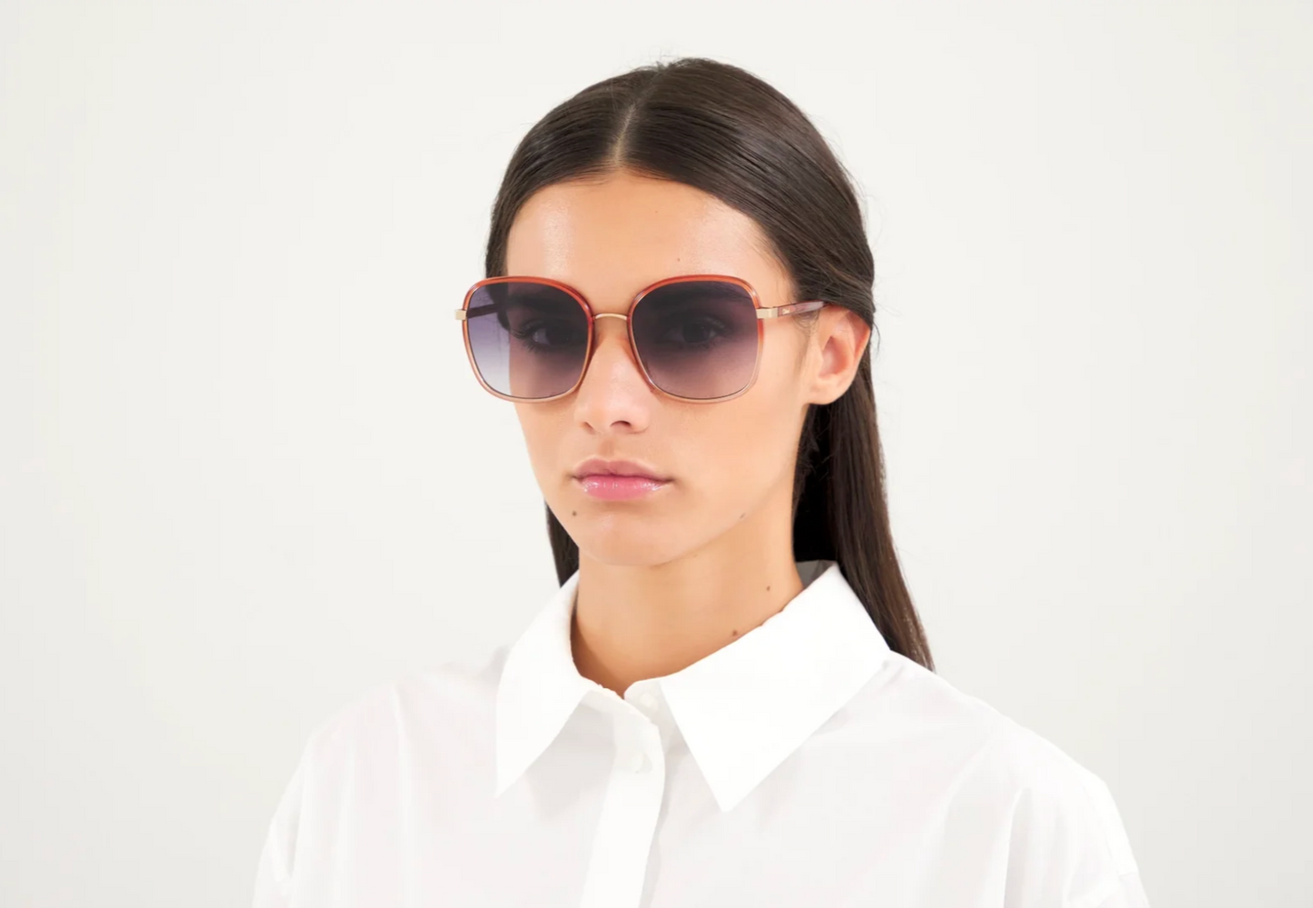 Ladies Pink Framed Gradient Sunglasses