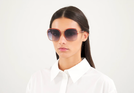 Ladies Pink Framed Gradient Sunglasses