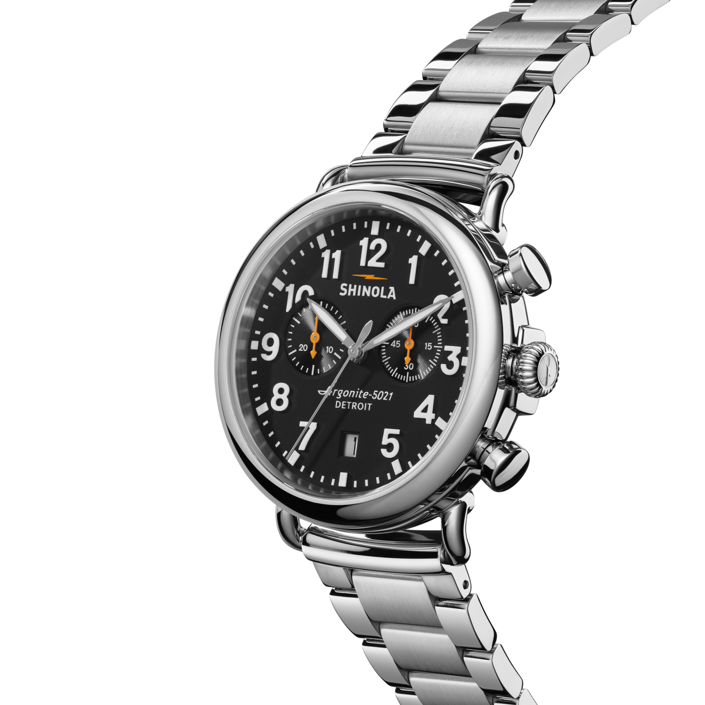 Unisex Runwell Chrono Silver-Tone Stainless Steel Watch 41mm