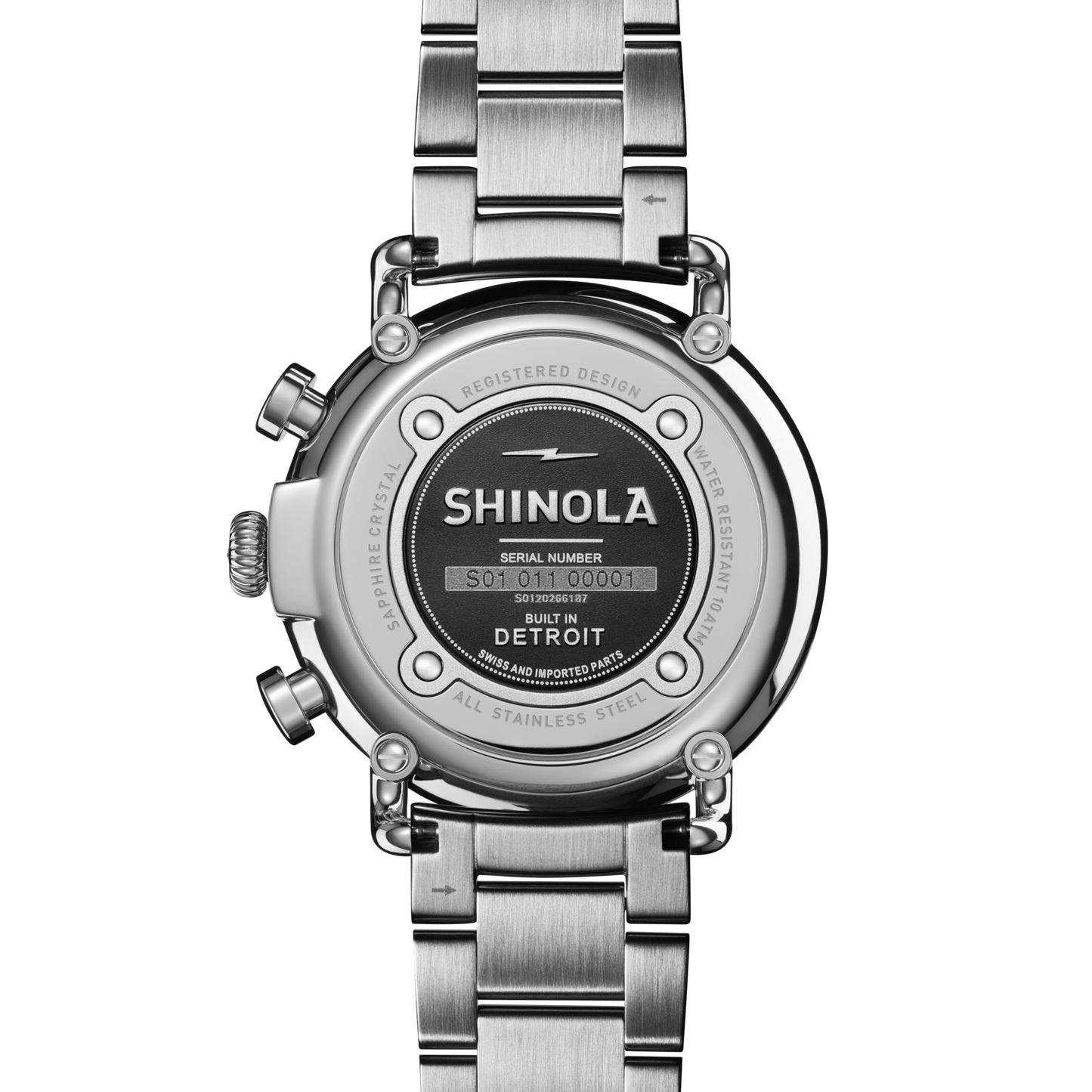 Unisex Runwell Chrono Silver-Tone Stainless Steel Watch 41mm