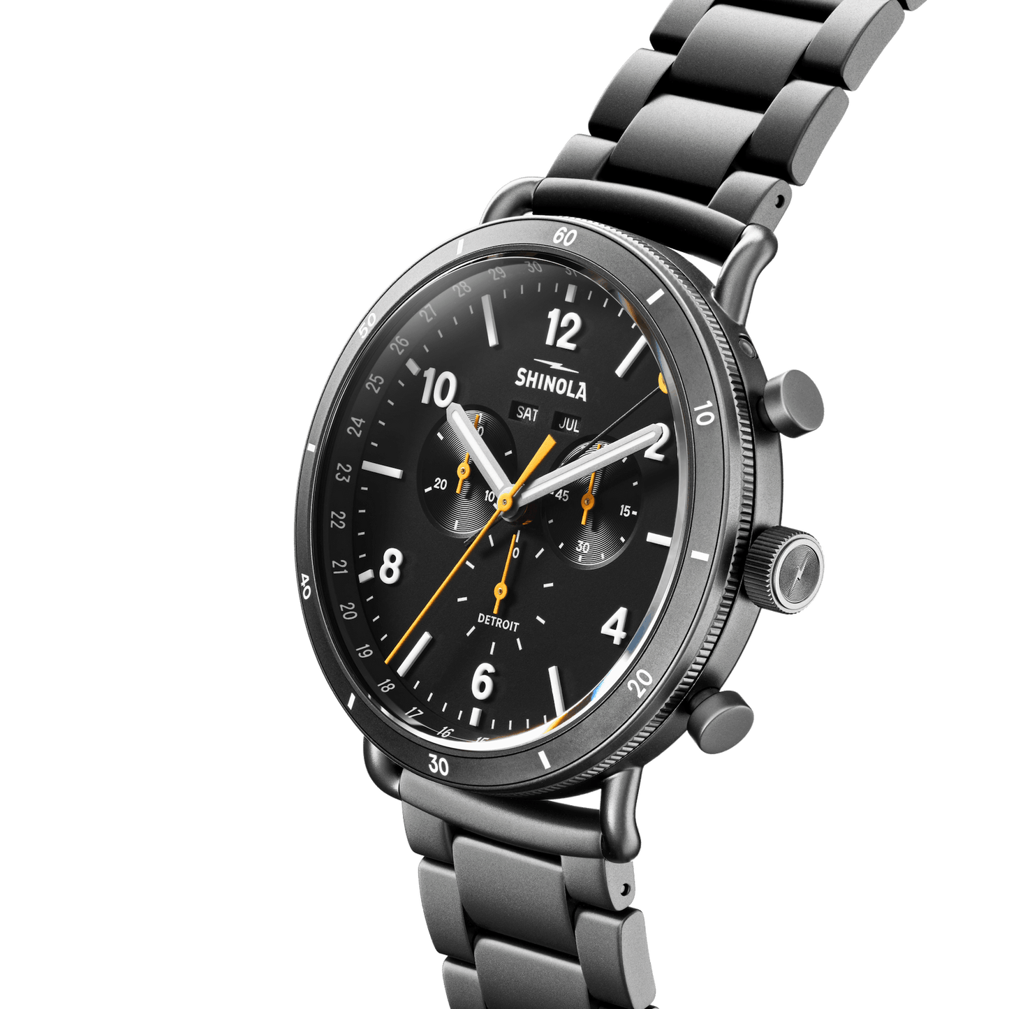 Mens' Canfield Sport Chronograph Gunmetal Stainless Steel Watch 45mm