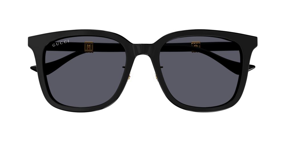 Men's Shiny Solid Black Rectangular Sunglasses