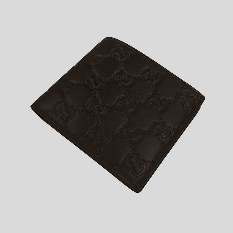 Men's Signature GG Leather Bifold Wallet (Dark Brown)
