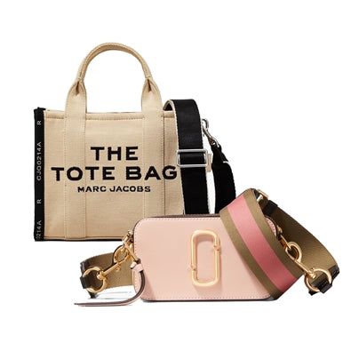 The Small Jacquard Tote (Sand) & Snapshot (Rose Multi) Duet