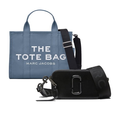Medium Traveler Tote (Blue Shadow) & Snapshot DTM (Black) Duo