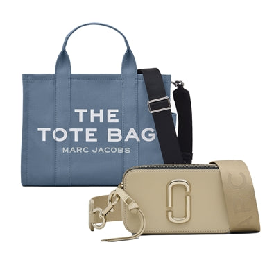Medium Traveler Tote (Blue Shadow) & Snapshot DTM (Khaki) Duo