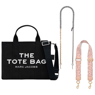 The Medium Canvas Tote (Black) with Two Interchangeable Straps