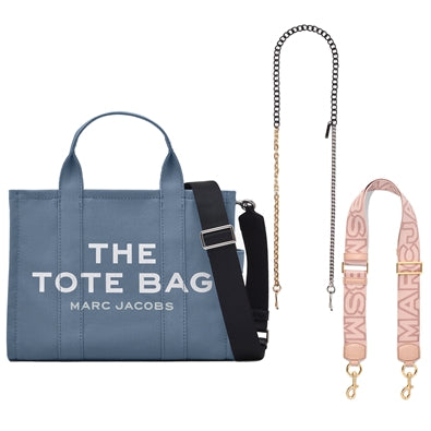 The Medium Canvas Tote (Blue Shadow) with Two Interchangeable Straps