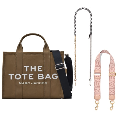 The Medium Canvas Tote (Slate Green) with Two Interchangeable Straps