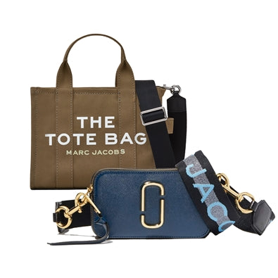 Small Canvas Tote Bag (Slate Green) and Snapshot (Blue Multi) Set