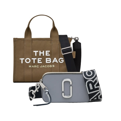 Small Canvas Tote Bag (Slate Green) and Snapshot (Wolf Grey) Set