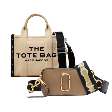 The Small Jacquard Tote (Sand) & Snapshot (French Grey) Duet