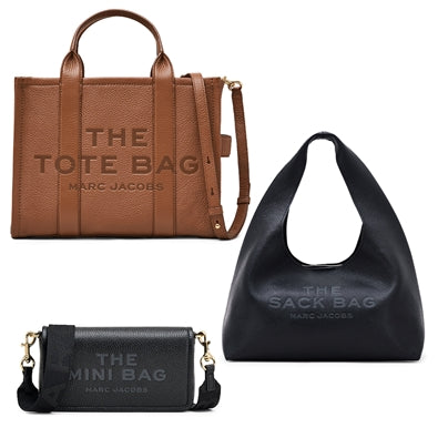 The Small Leather Tote (Argain Oil), The Sack Bag (Black), & The Mini Bag (Black) Trio Set