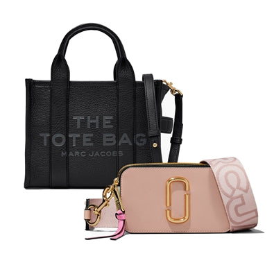 Small Leather (Black) Tote & Snapshot (Rose Multi) Duo